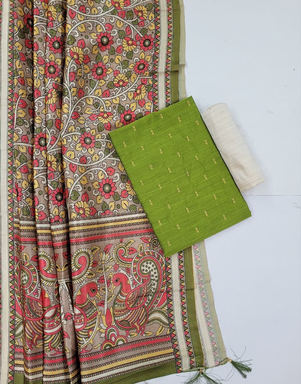 Raw Silk Suit Kalamkari Dupatta HOTUSM441
