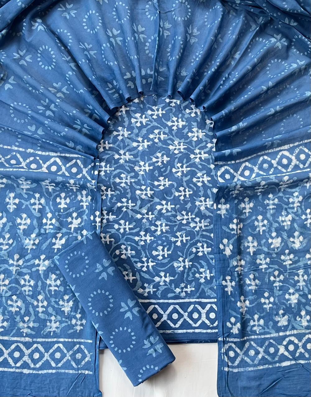 Hand block printed cotton suit with cotton Duptta HOTUSM450
