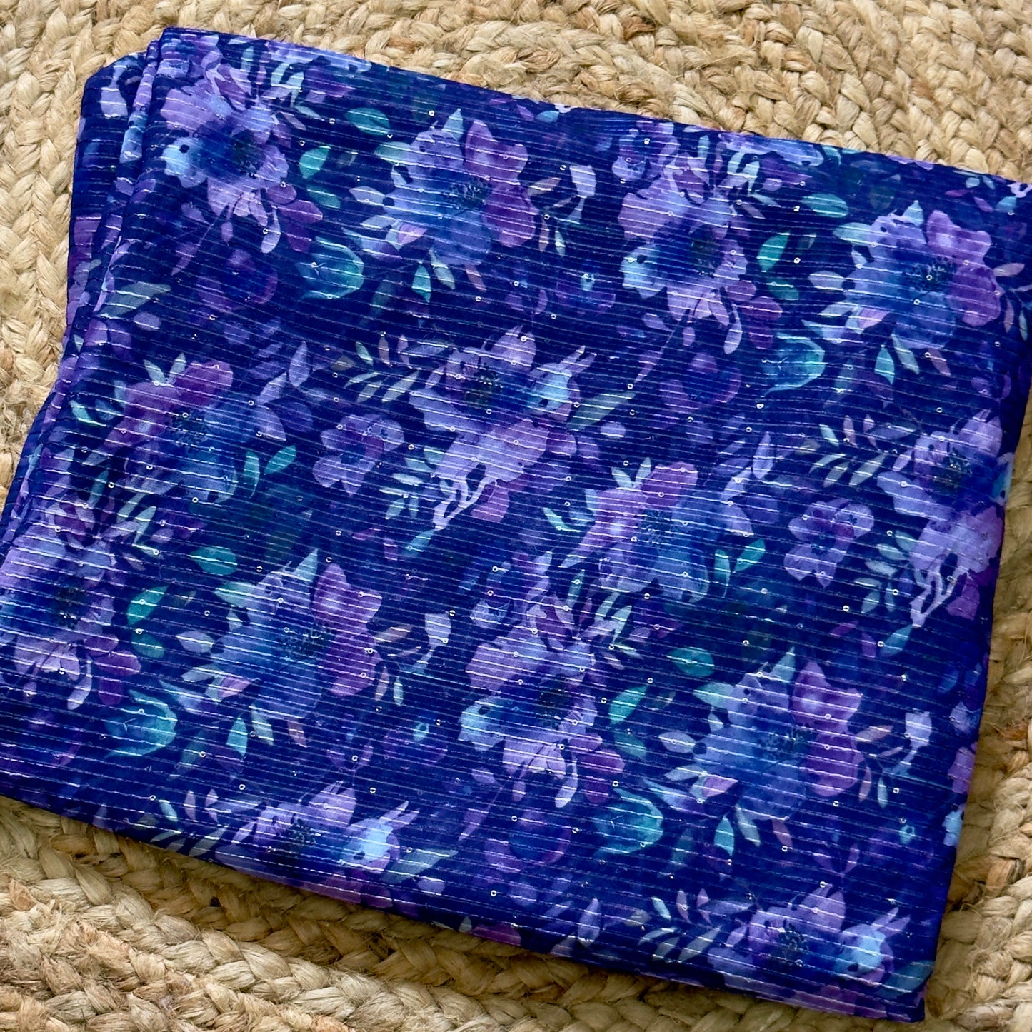 Midnight Blue- Georgette Digital Floral