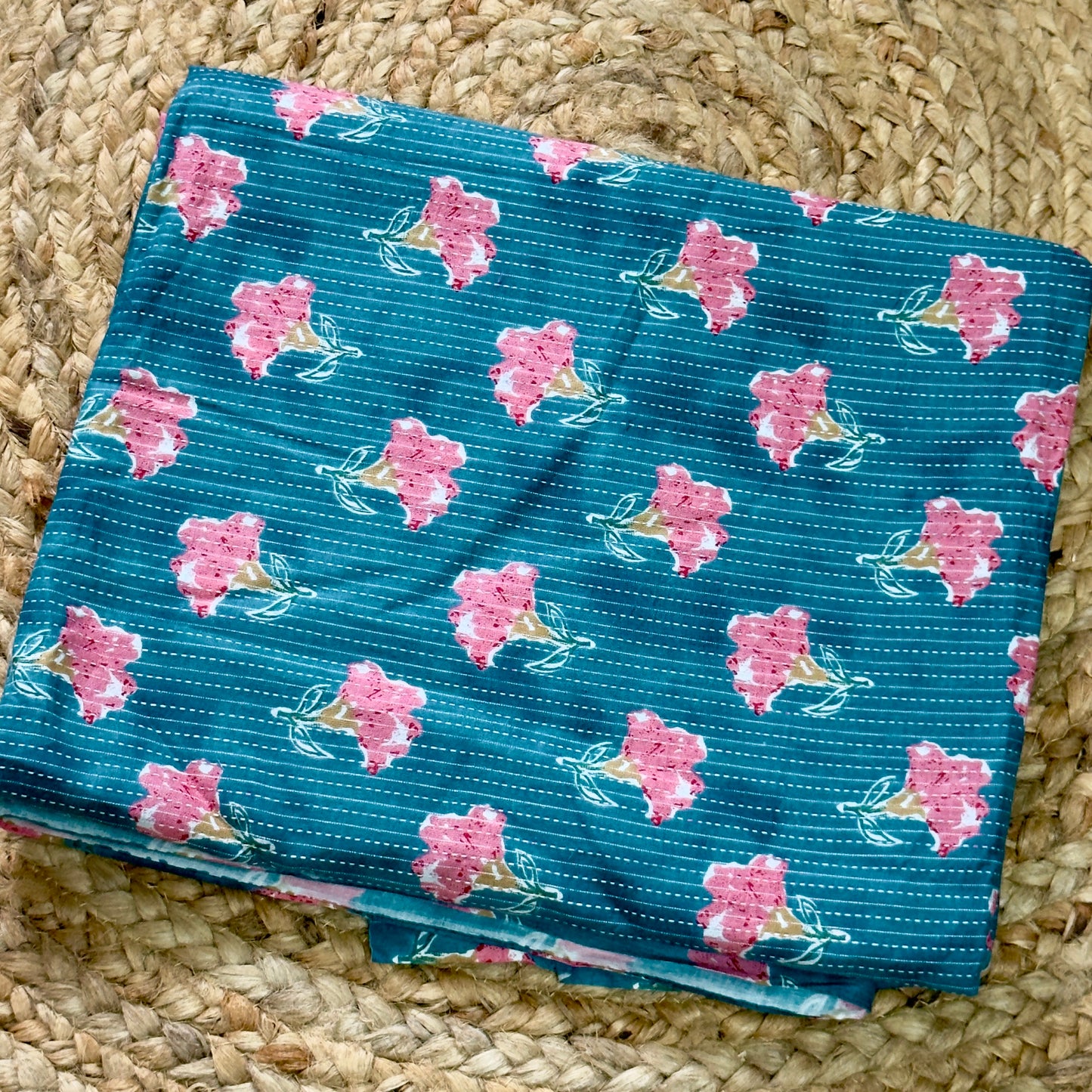 Katha Cotton- Teal Blue