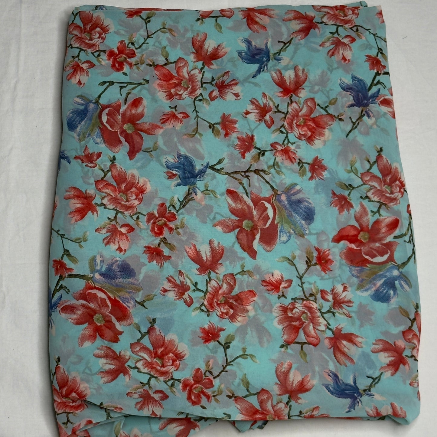 Digital Georgette- Aqua Blue