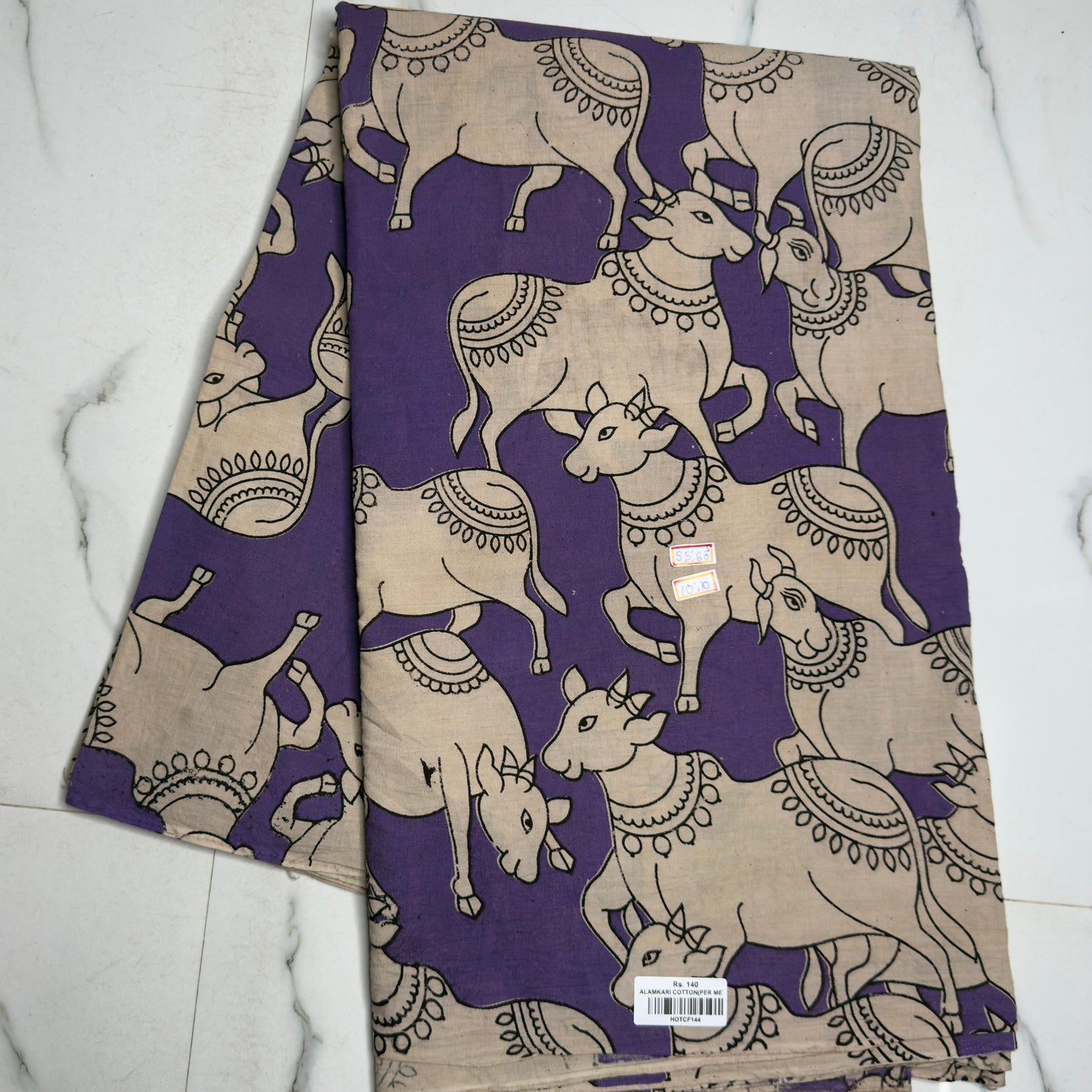 Pichwai Kalamkari Cotton- Purple (2.5 meters)