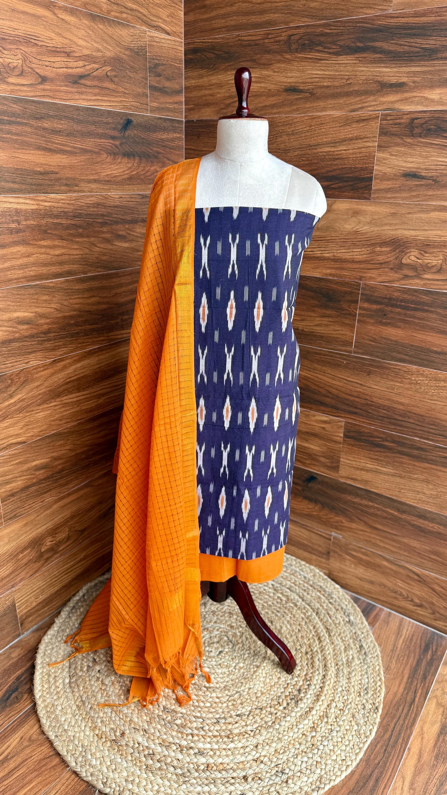 Handloom Cotton- Salwar Material Ikkat HOTUSM76