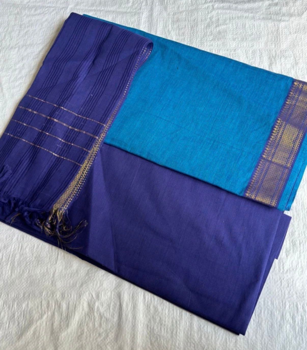 Mangalagiri Salwar Suit - Blue HOTUSM380