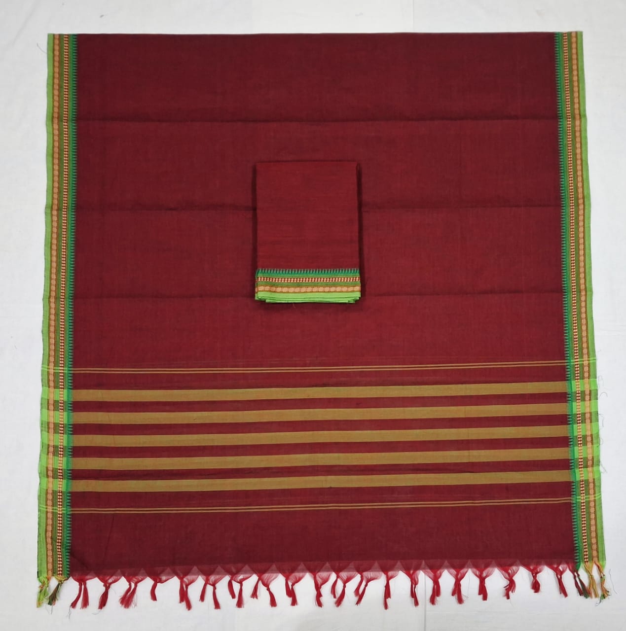 Chettinad Cotton Salwar Suit - Red HOTUSM312