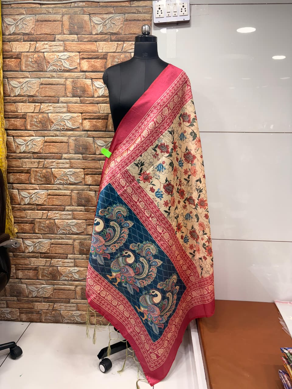 Semi Tussar Silk Dupataa - Rustic Pink