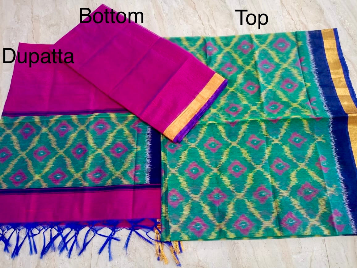 Handloom Kora Cotton Dress Material