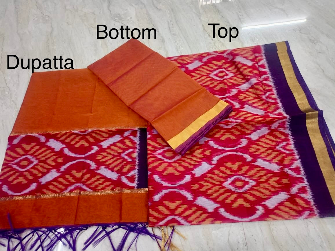Handloom Kora Cotton Dress Materials