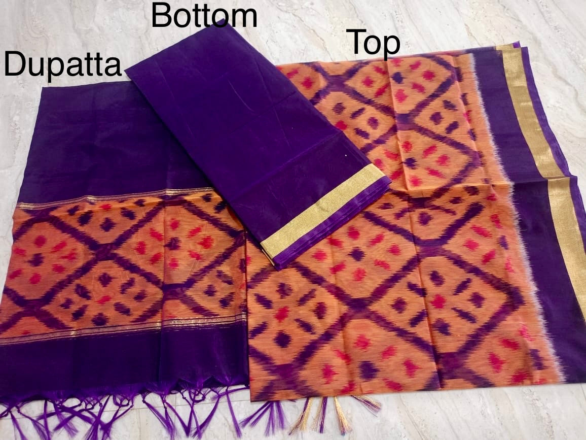 Handloom Kora Cotton Dress Materials