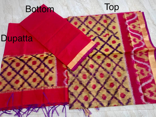 Handloom Kora Cotton Dress Material