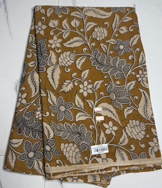 Kalamkari Cotton- Mustard (2.5 meters)