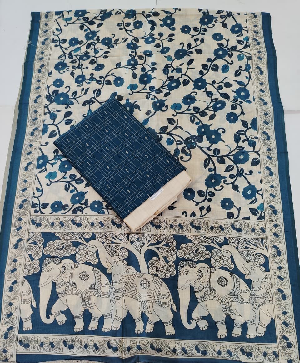 Raw Silk Suit + Kalamkari Tussar Dupatta