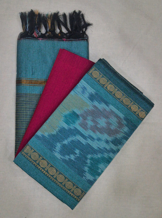 Pochampally Sico Silk Suit- HOTUSM344