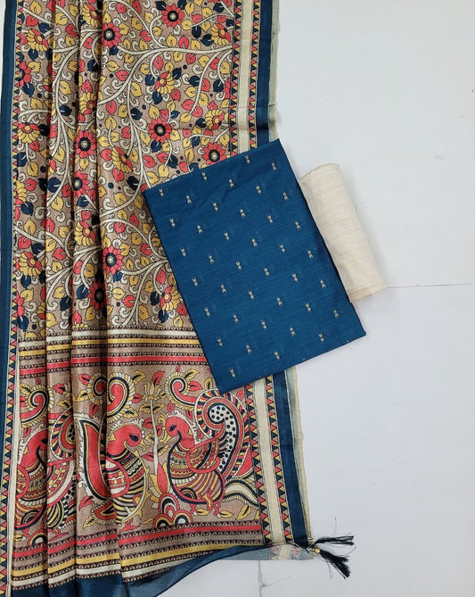 Raw Silk Suit Kalamkari Dupatta HOTUSM442