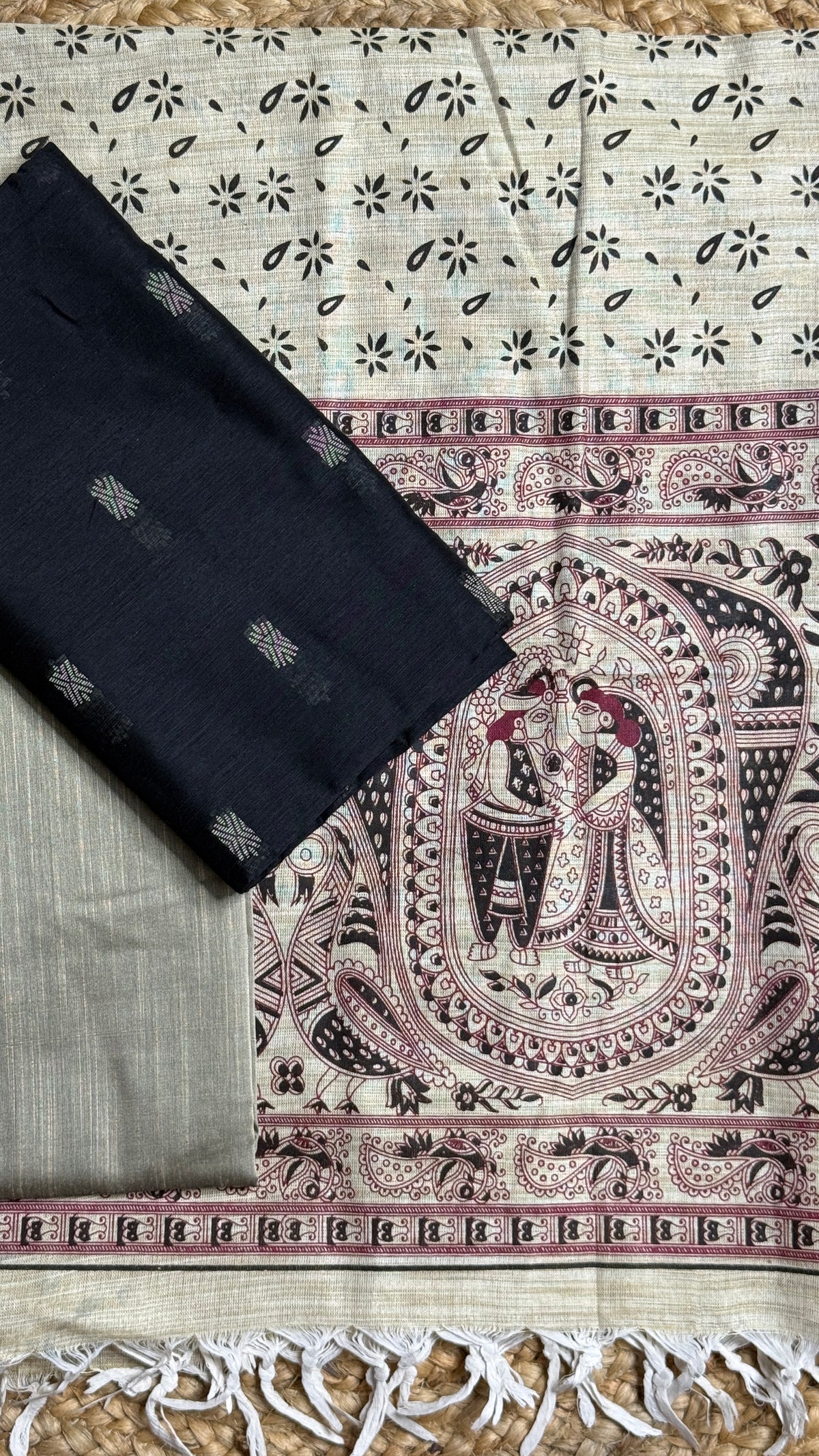 Raw Silk Suit Jute Dupatta