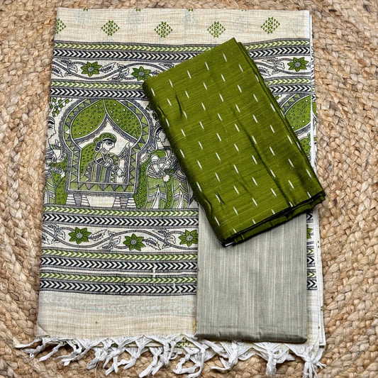 Raw Silk Suit Jute Dupatta