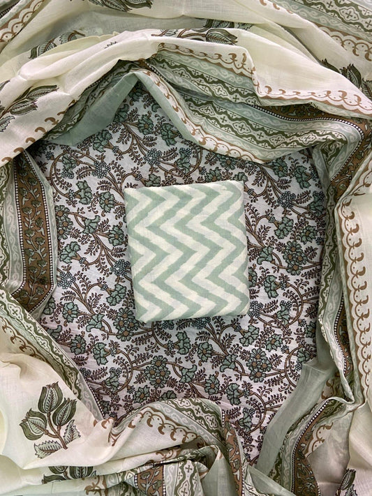 Hand block printed cotton suit with cotton Duptta HOTUSM447