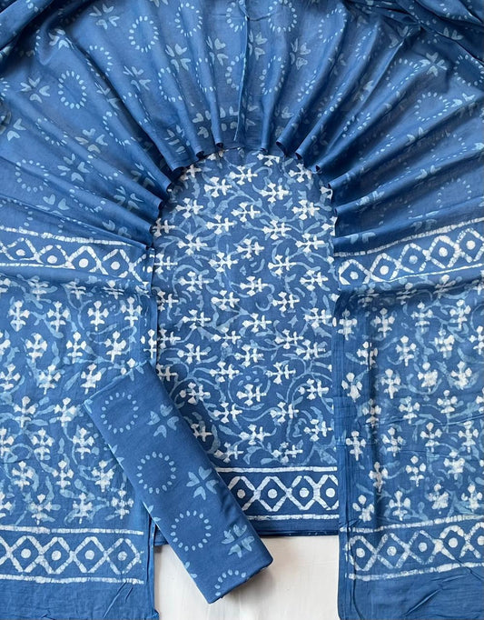 Hand block printed cotton suit with cotton Duptta HOTUSM450