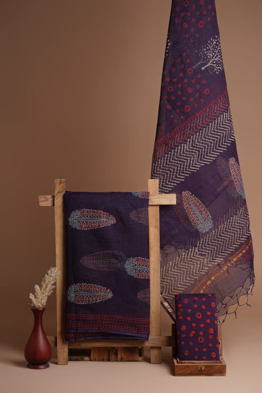 Hand block printed kota doriya suit HOTUSM460