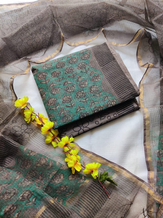 Hand block printed kota doriya suit HOTUSM467