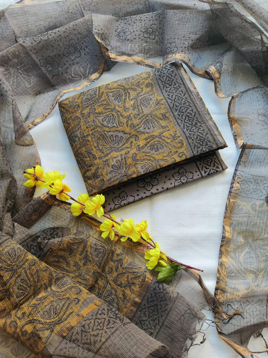Hand block printed kota doriya suit HOTUSM468
