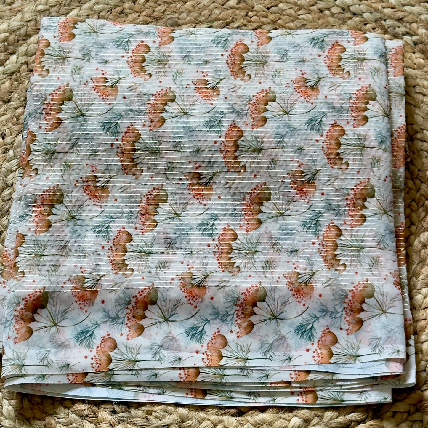 Pastel Beige- Georgette Digital Floral