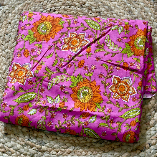 Cambric cotton- Pink Floral print