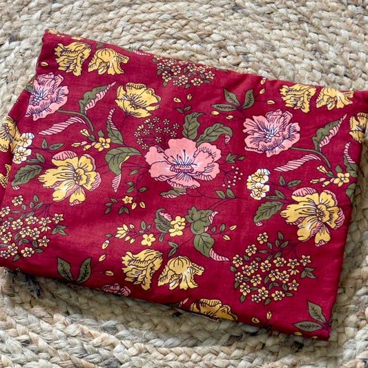 Cambric cotton- Maroon Floral