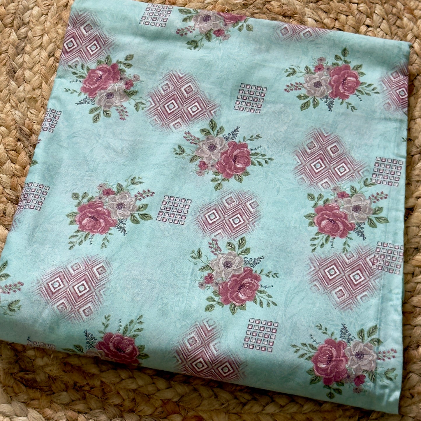 Cambric cotton- Sage green Floral print