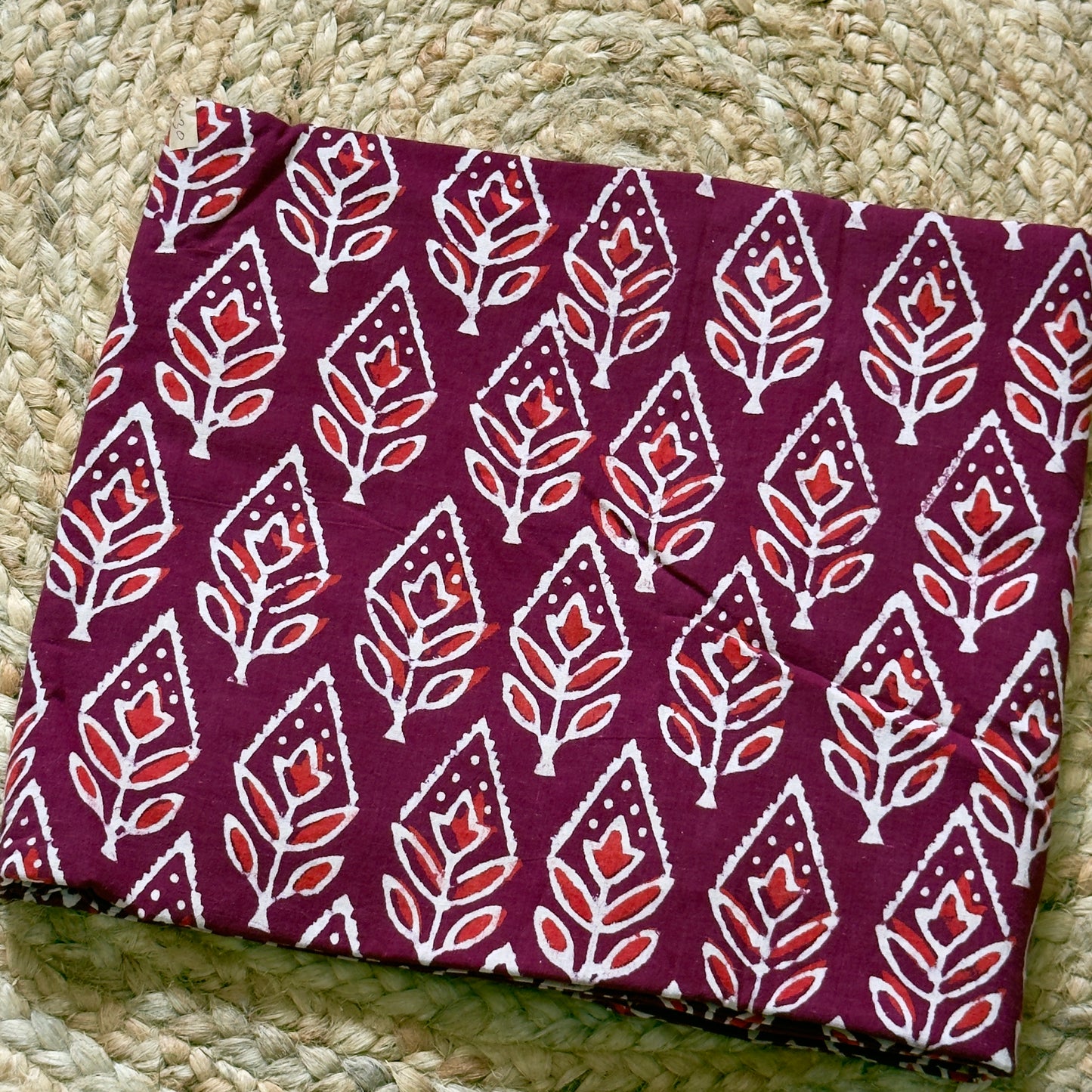 Handblock Cambric Cotton- wine