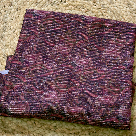 Wine- Georgette Digital Floral