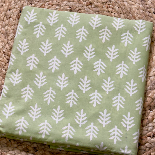 Handblock Cambric Cotton- Pistachio Green