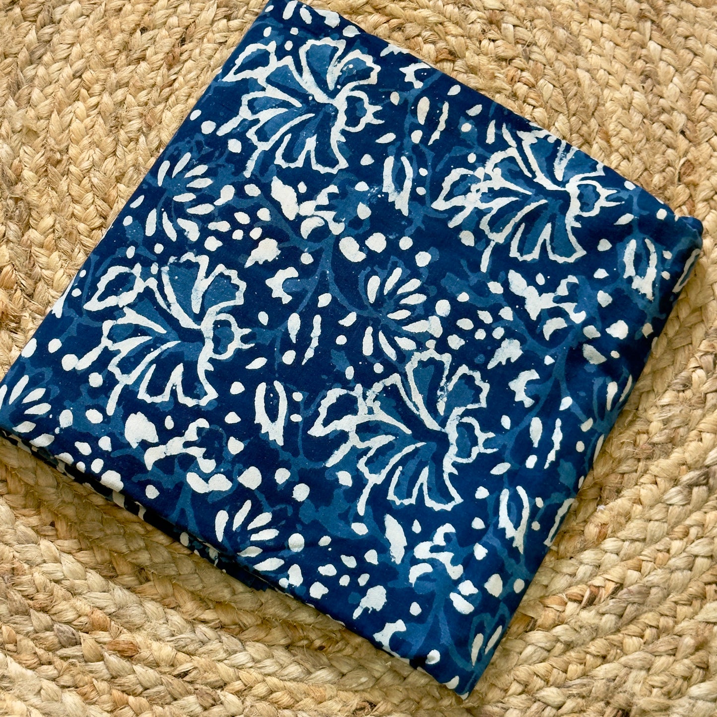 Handblock cotton- Indigo Blue