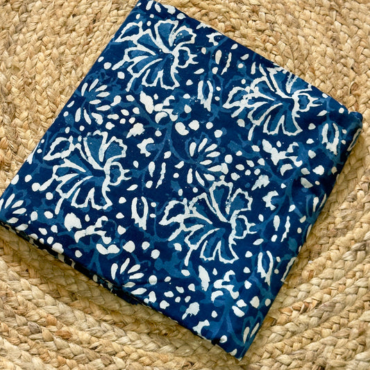 Handblock cotton- Indigo Blue