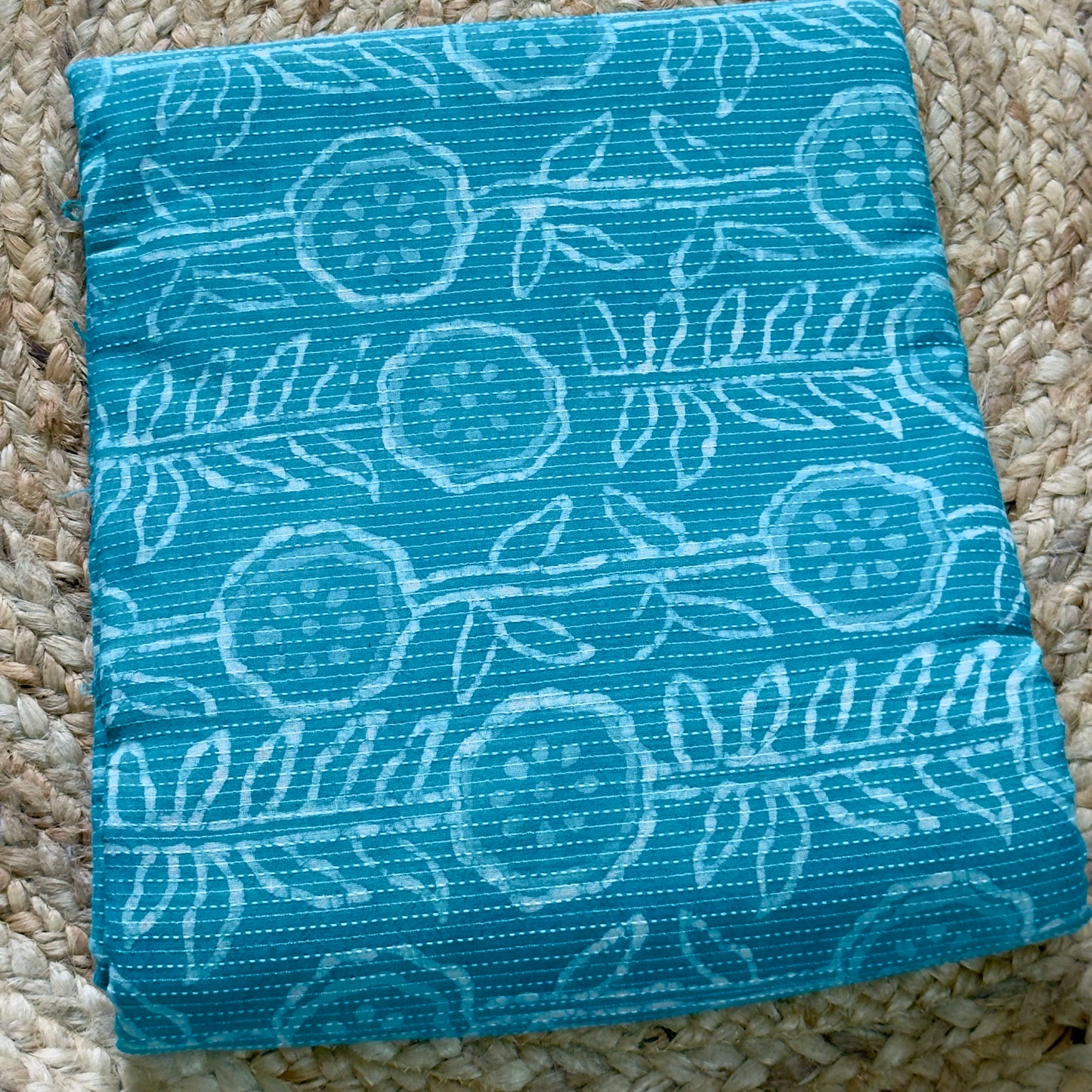 Katha Cotton- Handblock- Turquoise Blue