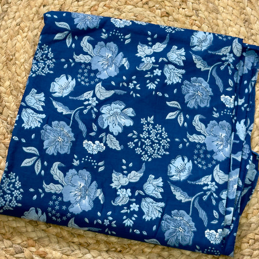 Cambric cotton- Navy Blue Floral print