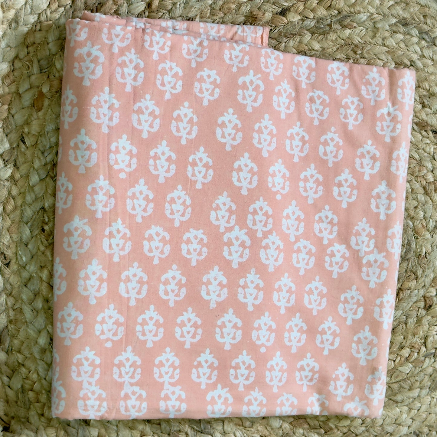 Handblock Cambric Cotton- Soft Peach