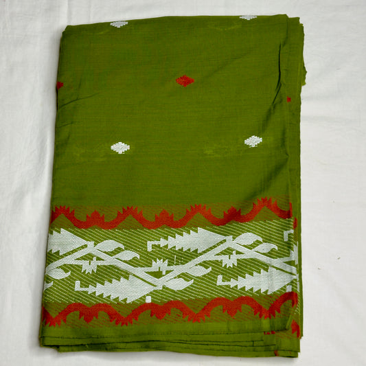 Jamdhani Cotton- Olive green