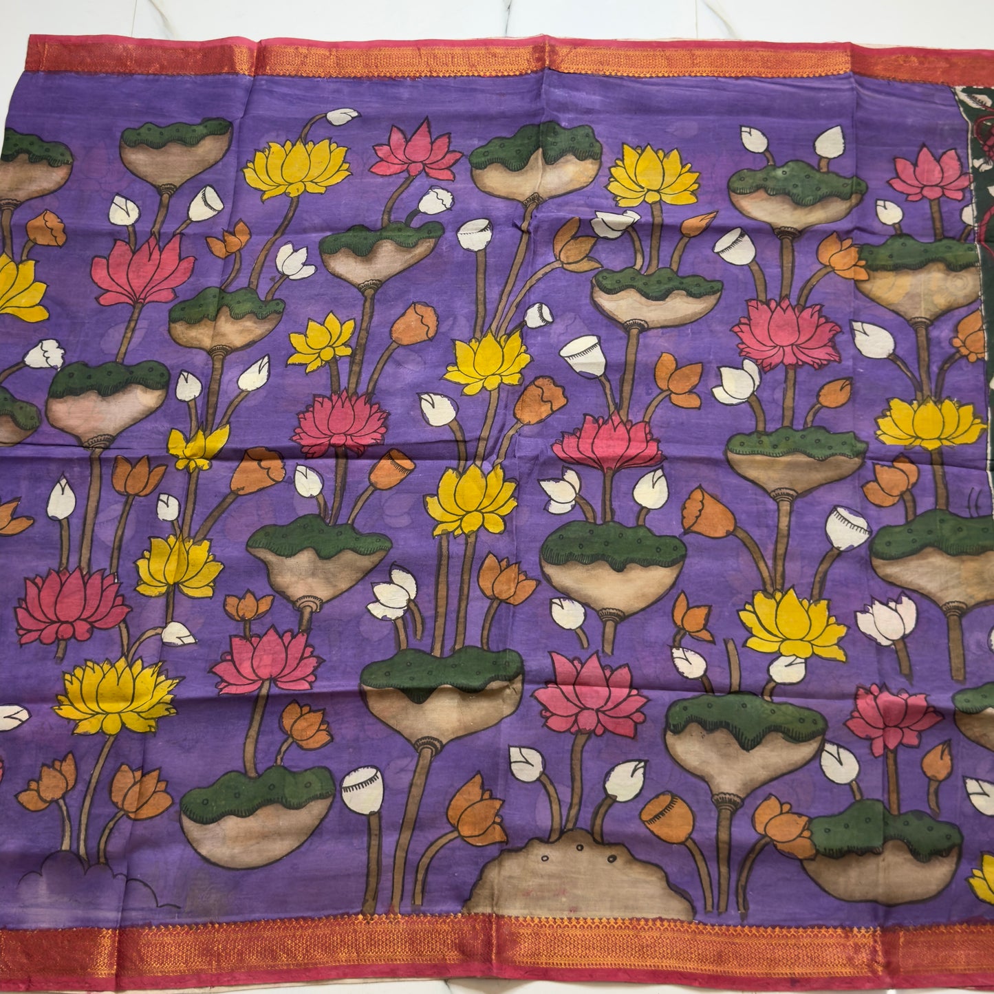 Pen Kalamkari + Pochampally Sico suit HOTUSM341