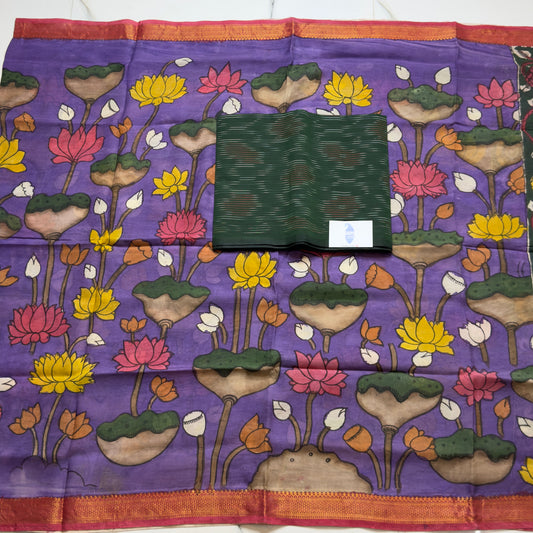 Pen Kalamkari + Pochampally Sico suit HOTUSM341