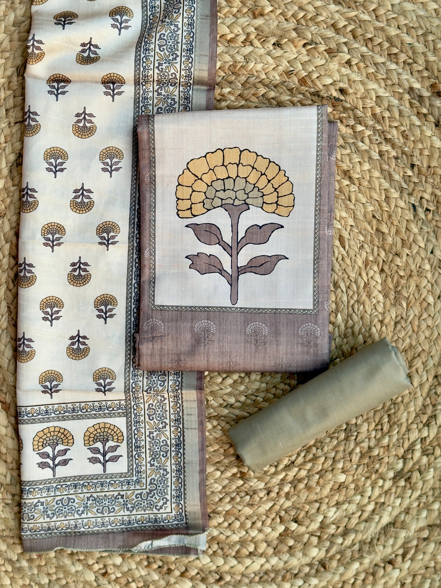 Pastle Green - Tussar Silk Salwar Material