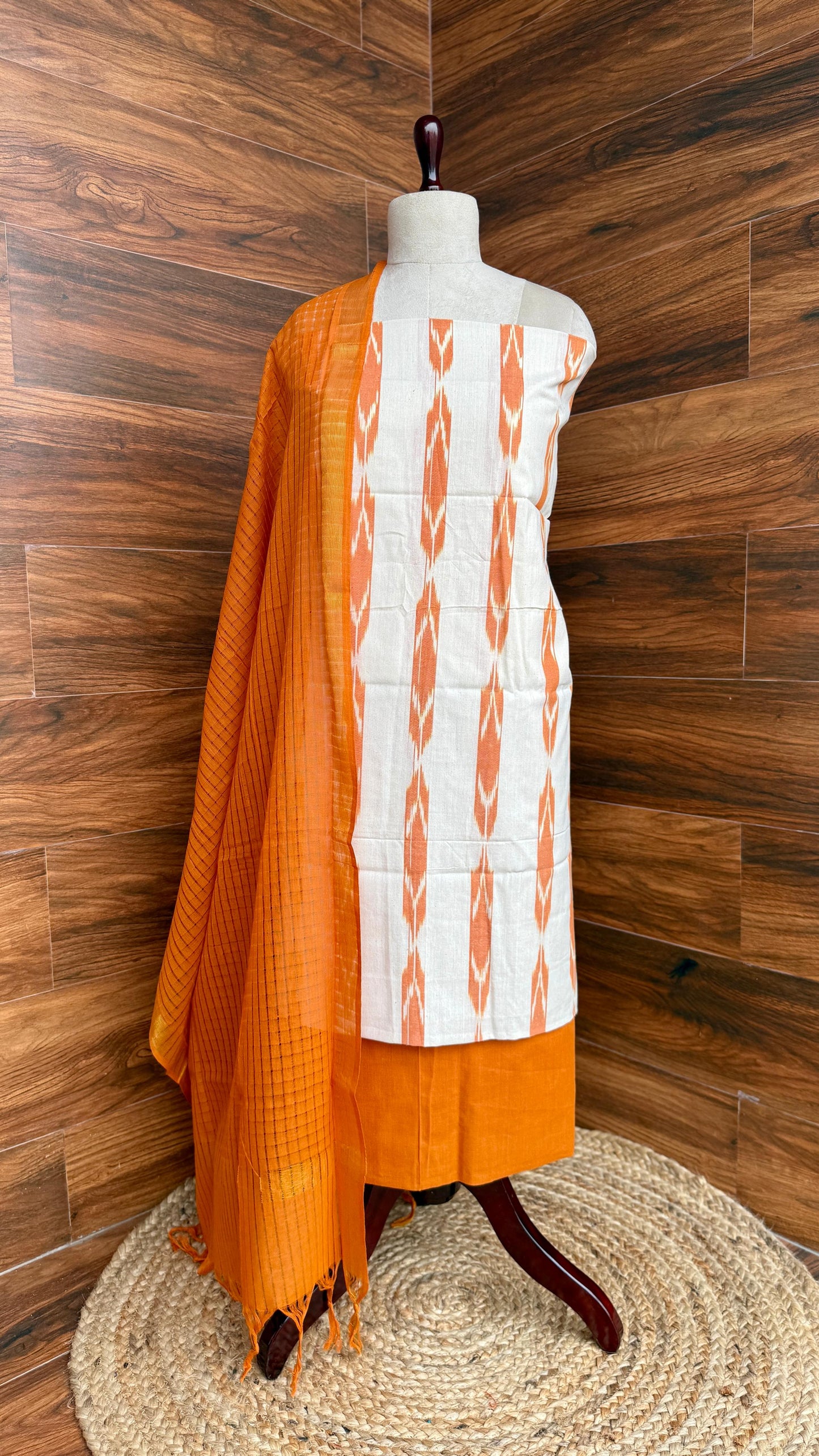 Handloom Cotton- Salwar Material Ikkat HOTUSM75