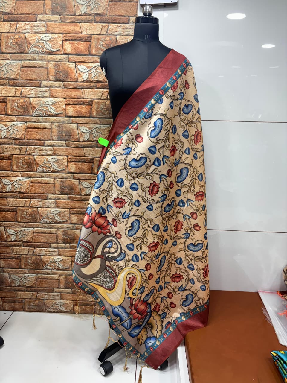 Semi Tussar Silk Dupataa - Brown