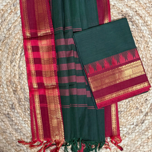 Chettinad Cotton Salwar Suit - Green HOTUSM234