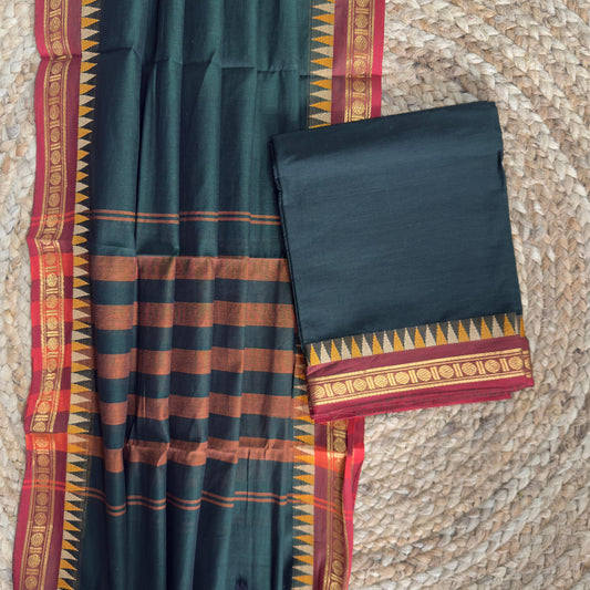 Chettinad Cotton Salwar Suit - Green HOTUSM234