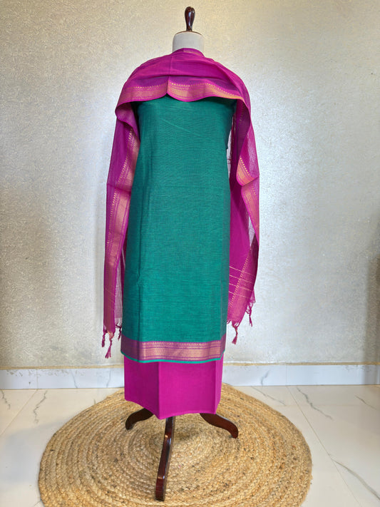 Mangalagiri Salwar Suit - Green HOTUSM369