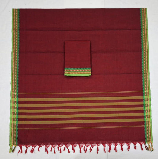 Chettinad Cotton Salwar Suit - Red HOTUSM312