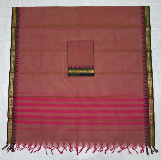 Chettinad Cotton Salwar Suit - Brown HOTUSM326