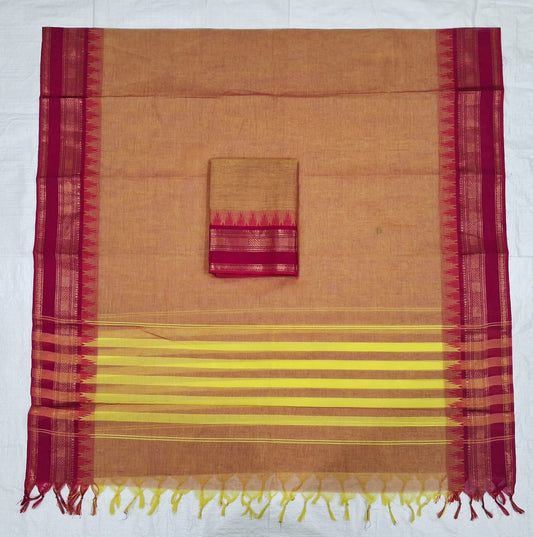 Chettinad Cotton Salwar Suit - Brown HOTUSM317