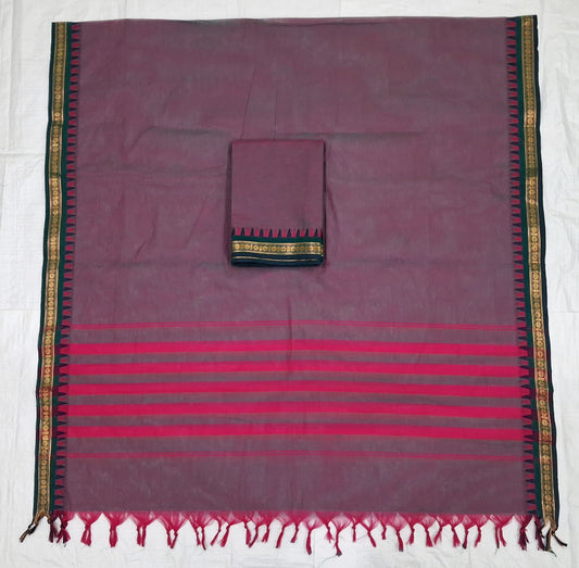 Chettinad Cotton Salwar Suit - Dusty Maroon HOTUSM313